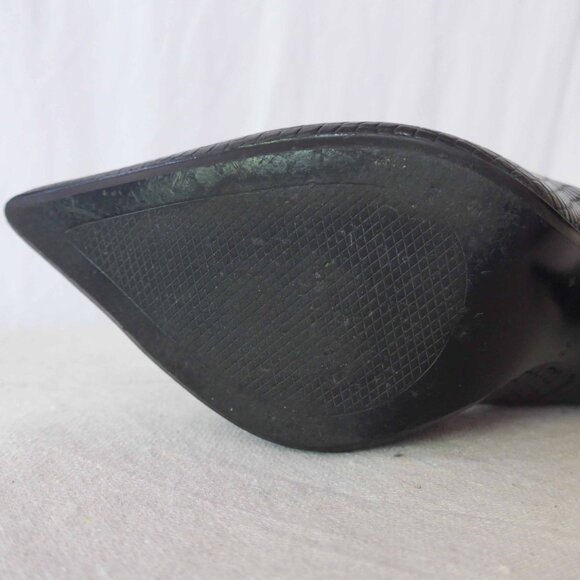 Zara Women 37 Black Faux Python Stiletto Heels - Picture 11 of 12